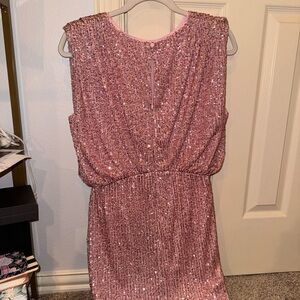 pink sparkly mini dress